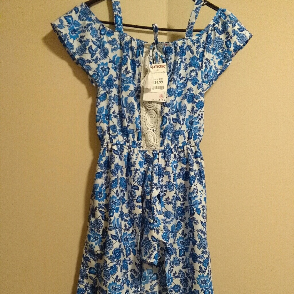 Girls Romper with overlay skirt